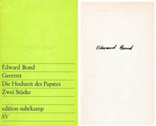 PLAYWRIGHT Edward Bond autograph, signed book