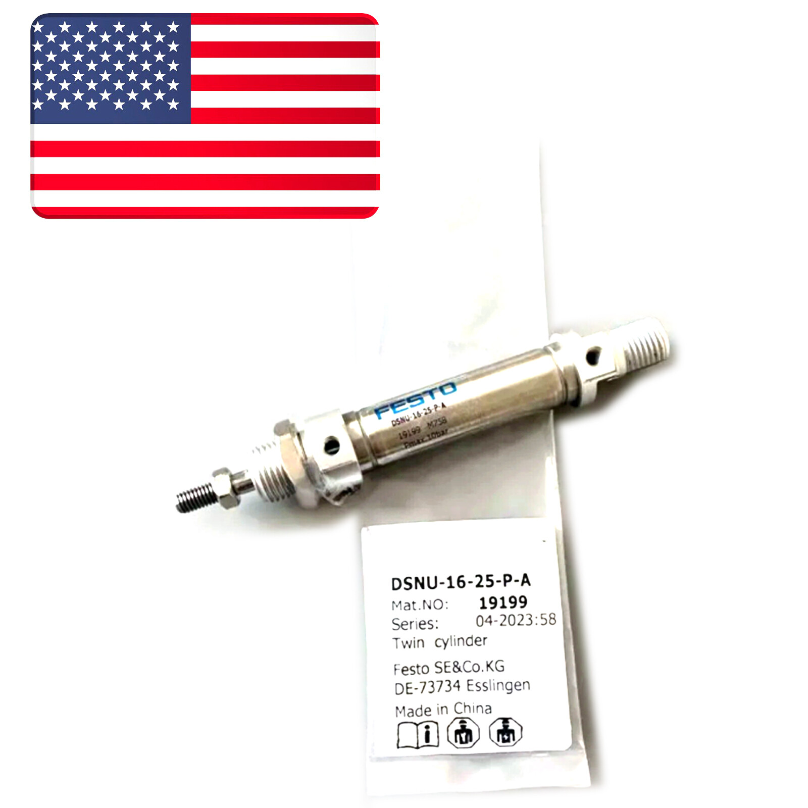 ONE New Festo DSNU-16-25-P-A 19199 Flat Cylinde 1PC IN BOX- US Stock