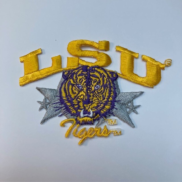 LSU TIGERS Vintage 1980s Official NCAA Embroidered Iron-On Logo