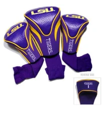 Team Golf NCAA LSU Tigers Contour Golf Club Headcovers 3-Pack 1, 3 & X