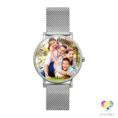 LOVE PRINT Orologio Singolo da polso Personalizzabile con Foto e Frase (modello WELLINGTON)