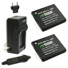 Wasabi Power Battery (2-Pack) and Charger for Canon NB-11L, NB-11LH
