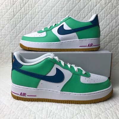 Nike Air Force LV8 BG Shoes Big Kids SZ 7Y White/Green Abyss FJ4613-100  - Main Image