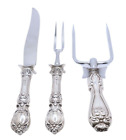 Reed & Barton Francis I Sterling Silver 925 Handle Carving 3 Piece Set