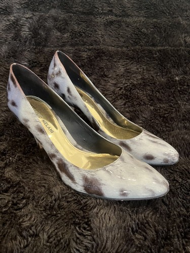 Antonio Melani White Animal Print Patent 3" Heels Size 9 - Picture 2 of 5