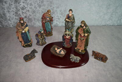 10-PC Resin Nativity Set w/ Baby Jesus Mary Joseph Wise Men Shepherds ...