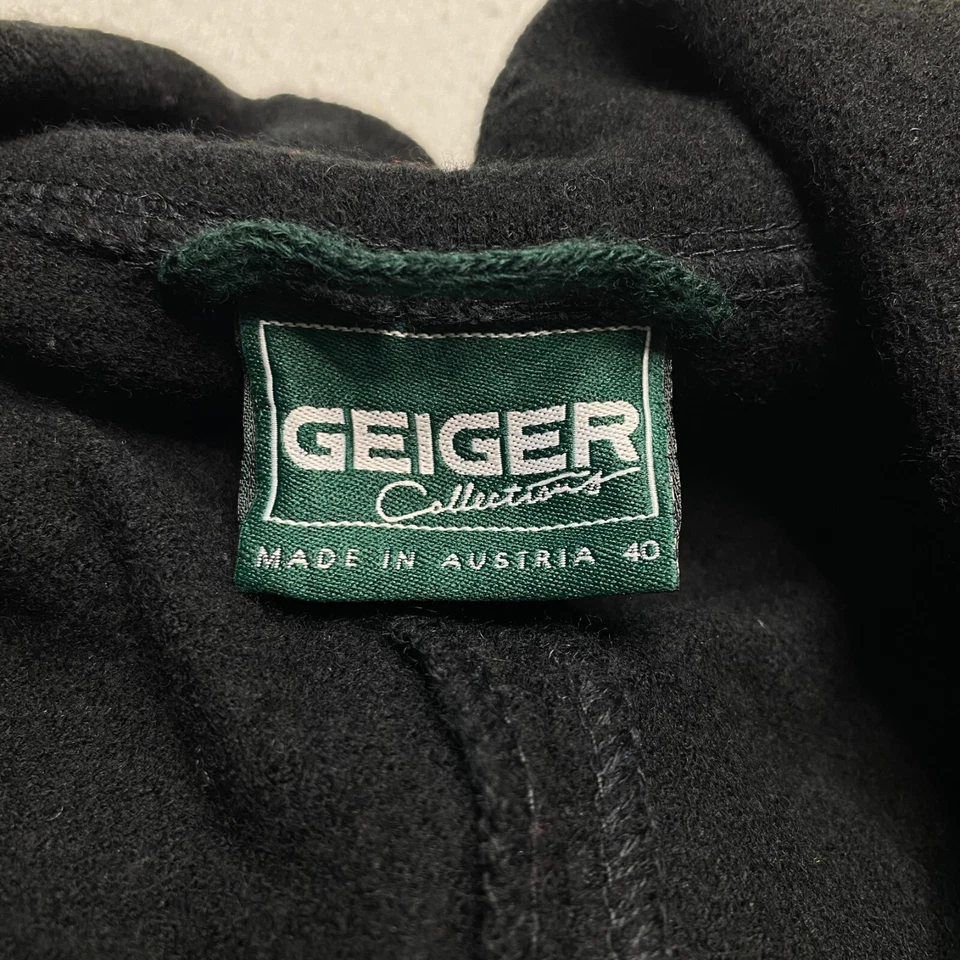 Blazer Geiger Collections Mujer Talla EU 40 Talla 10 Negro Lana Bordado DE COLECCIÓN Foto 3 de 4