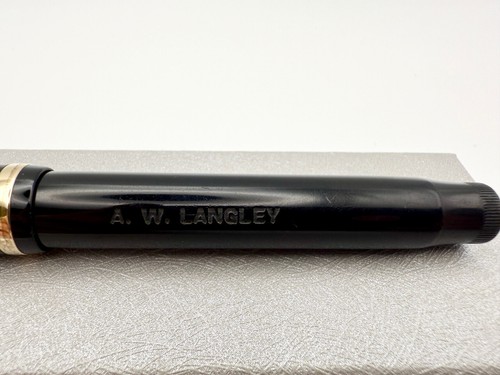 PARKER SENIOR #6 DUOFOLD BLACK PERMANITE FOUNTAIN PEN M LUCKY CURVE #7PX FLEX NI - Picture 13 of 16