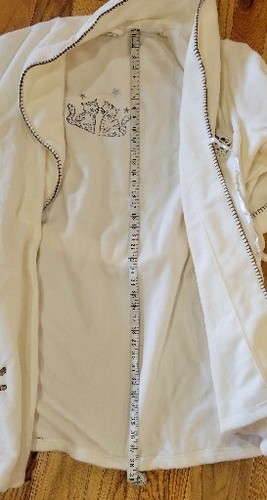 Cream Off White Womens / Femme Embroidered Cat Robe Wrap Knee Length - Picture 3 of 13