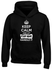 Keep Calm Let YOUR NAME Handle It personalisierter individueller Kinder-Hoodie 10 Farben (S-