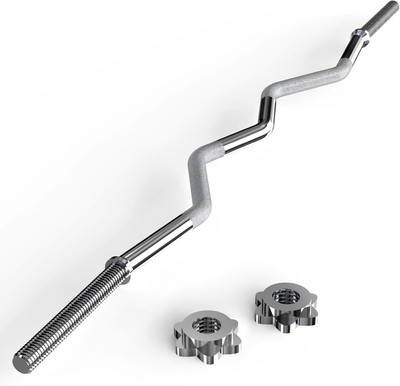 47'' EZ Curl Bar Weight Lifting Bar, Standard Barbell Bar for Hip Thrusts/Squats/