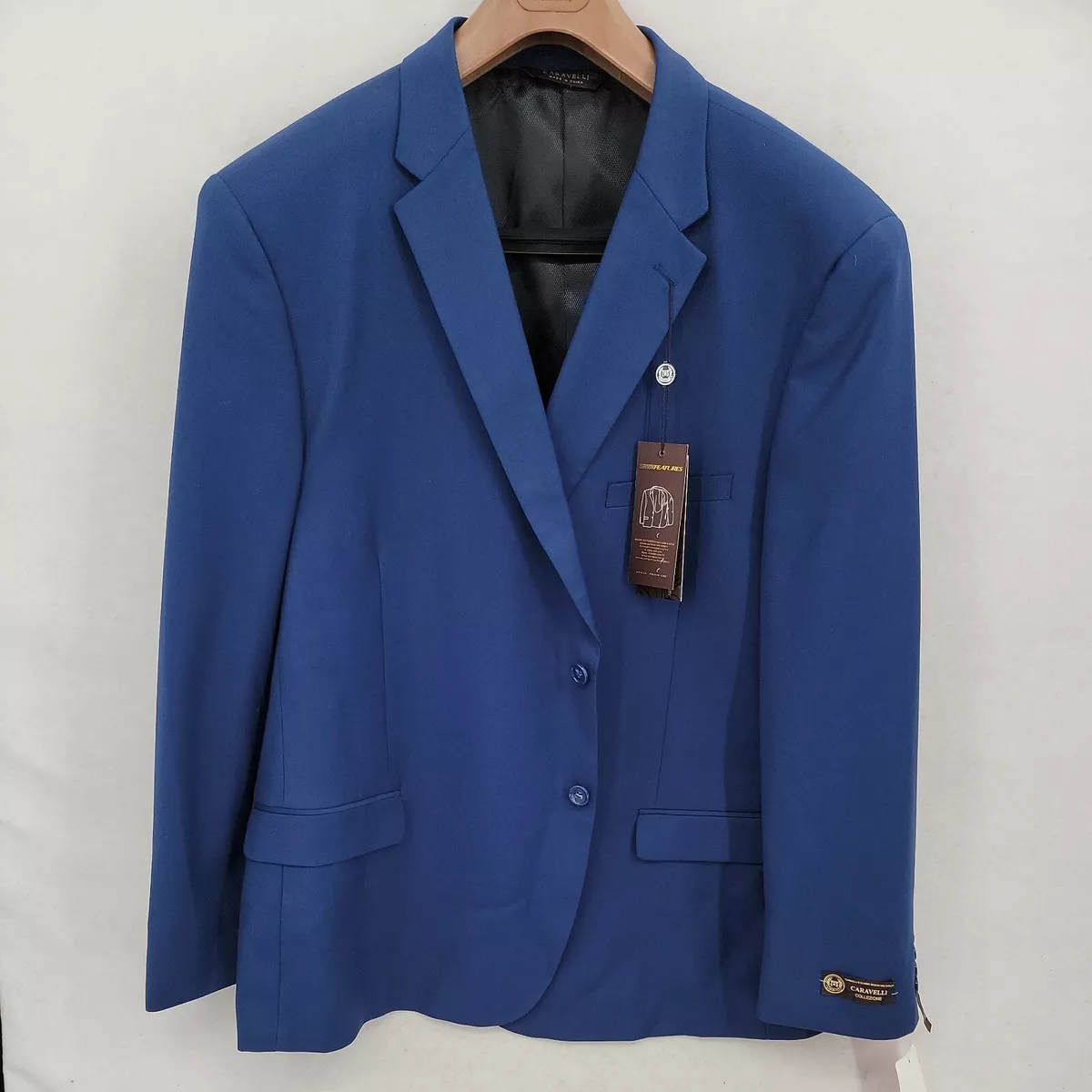 Caravelli Navy Blue Blazer Slacks Suit Mens sz 52 NWT 400