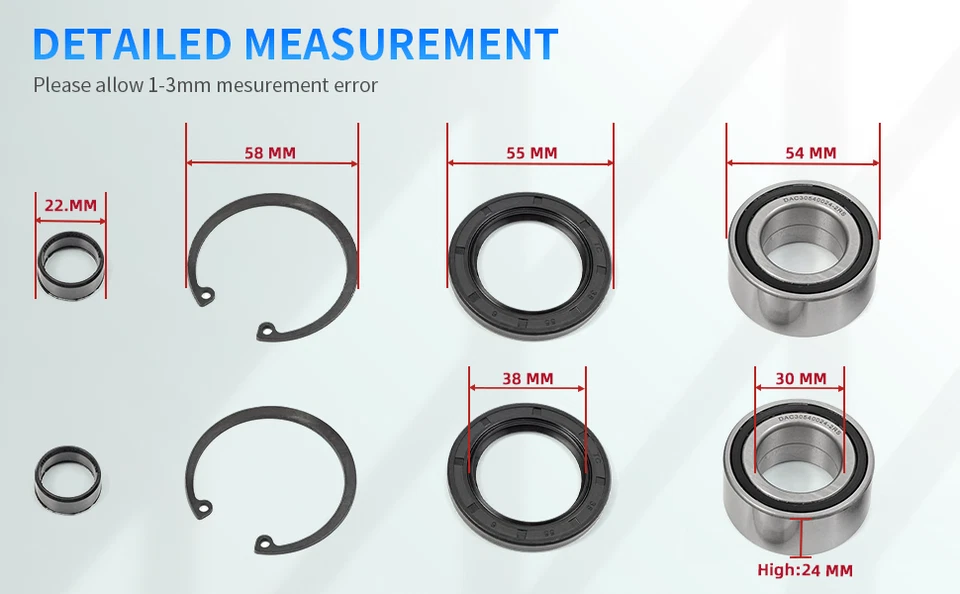 Front Wheel Bearing & Seal For Honda Foreman 400 450 500 Rubicon Rincon 650 680 - Image 4 of 4