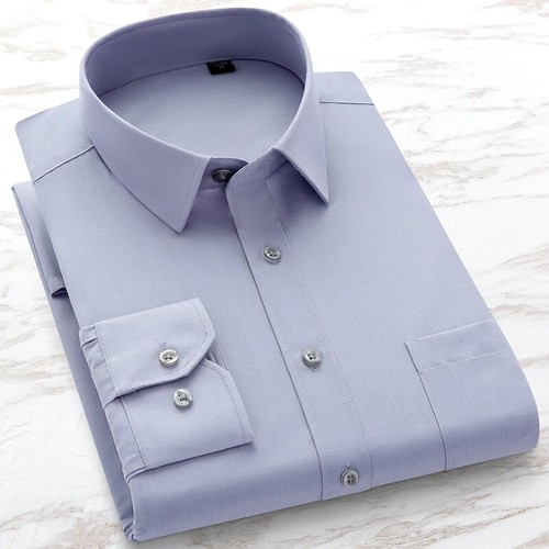 Slim Fit Mens Business Casual Long Sleeved Shirt Classic Striped Male Shirts