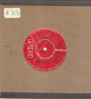 ISAO TOMITA - RAVEL'S BOLERO (Pt 2) b/w BOLERO (Pt 1) 7'' SINGLE VGC 1979 RCA UK