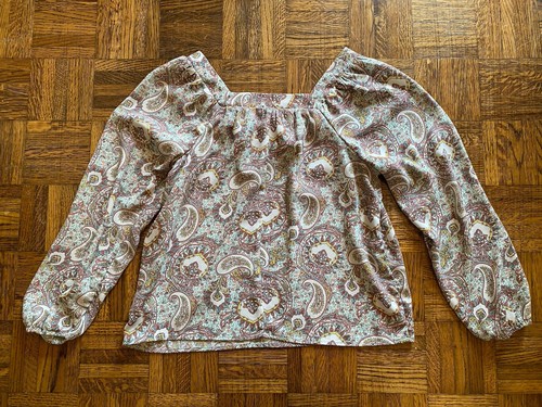 Art Class Girls Long Sleeve Blouse Sz XL (14-16) Paisley Square Neck Boho Top - Picture 7 of 13