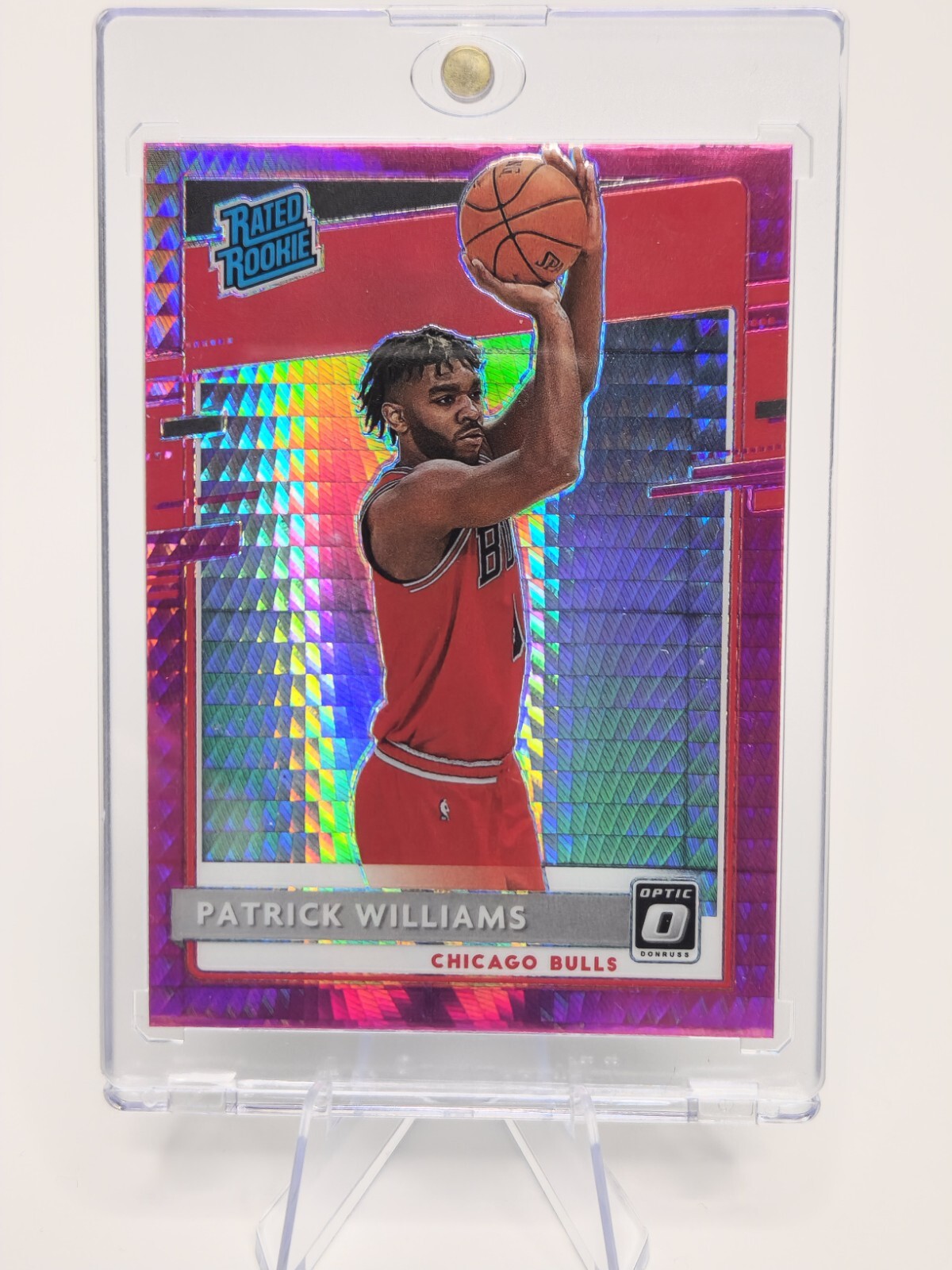 Patrick Williams 2020-21 Donruss Optic Pink Hyper Prizm Rated Rookie #154 SP RC
