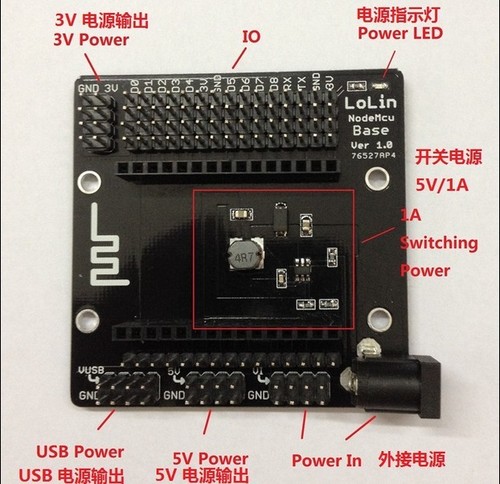 Placa de prueba base Nodemcu LoLin para LoLin V3 Placa de desarrollo NodeMcu Lua WIFI - Imagen 4 de 4