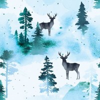20 Servietten Frosty Deer Hirsch-Silhouetten Tiere Wild Wald Winter Deko 33X33Cm