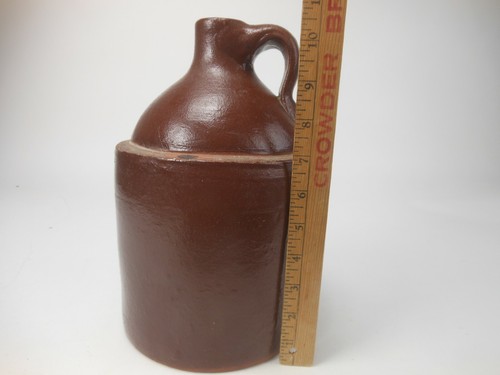 Jarra de arcilla roja rara esmaltada de sal redware sur de 1 galón 10,5" siglo XIX - Imagen 10 de 12