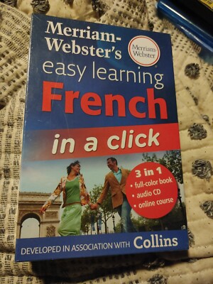 Merriam-Webster's Easy Learning French in a Click, Color Book & Audio CD Sealed!