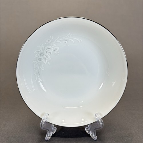 Sango Cantata 6202 Dessert Fruit Bowls 5 1/2" Set of 4 Platinum Trim White - Picture 7 of 9