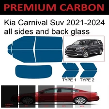 Premium Carbon Window Tint fits Kia Carnival Suv 2021-2024 precut tint