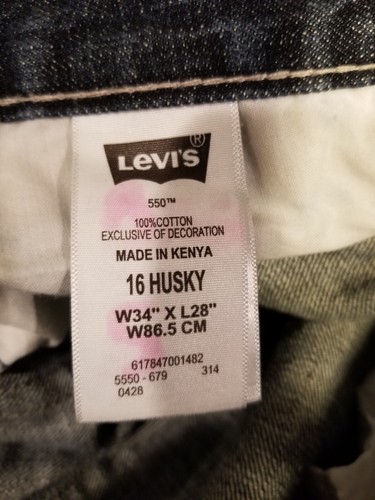 LEVI’S 550 Relaxed Fit Denim Dark Wash Jeans Boys Size 16 Husky 34x28 Retro - Picture 5 of 5