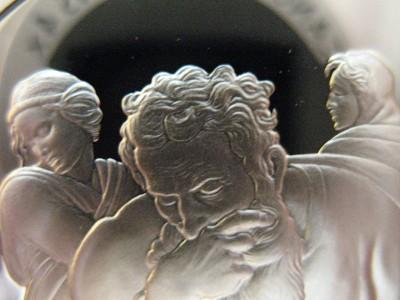 1.3-OZ .925 STERLING SILVER COIN PROPHET JEREMIAH GENIUS OF MICHELANGELO + GOLD - Picture 4 of 6