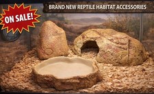 REPTILE/HABITAT CAVE-WATER BOWL-HOLLOW FEEDER ROCK BRAND NEW 