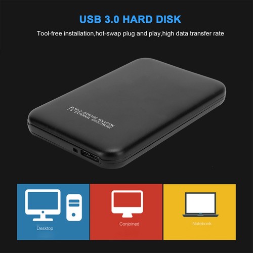 2.5in HDD External Mobile Hard Disk USB 3.0 HighSpeed For Desktop Laptop Com SAL - Afbeelding 6 van 28