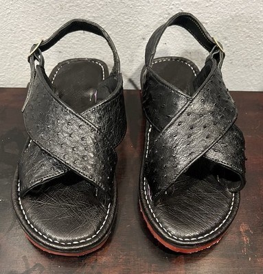 New Exotic Sandals Genuine Ostrich Leather Huaraches Piel Avestruz. Size 10 MEN