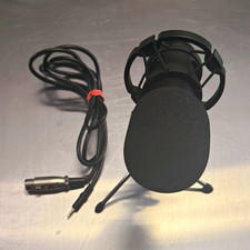 Wired XLR Condenser Microphone Black w/ Built-In Windscreen, Adjustable Stand
