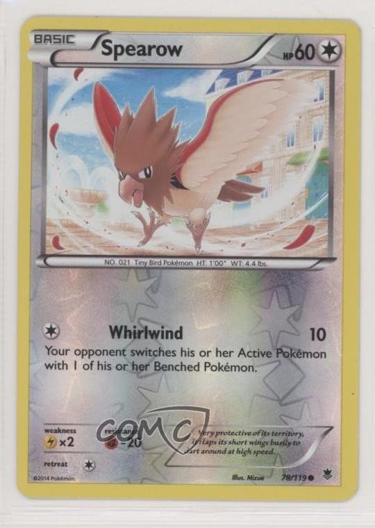 Spearow Reverse Foil Pokemon XY Phantom Forces #78