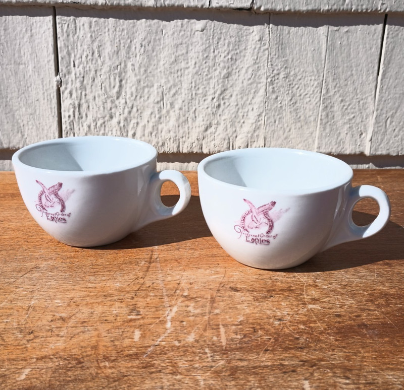 Two Vintage Fraternal Order of the Eagles Cups - Sterling, East Liverpool, OH