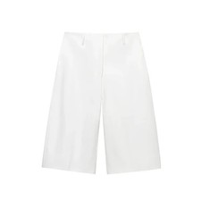 2025Women's Fashion Solid Color Pleated Front Zip Wide Leg Pants Vintage High Wa