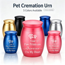 Small Dog Cat Cremation Urn Ashes Holder Pet Memorial Keepsake Funeral Storage