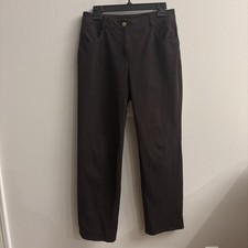 St. John Pants Womens 6 Black Straight Leg High Rise Cotton Blend Casual Stretch