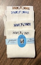 VINTAGE Goldenweve Cotton Monogrammed Handkerchiefs Set of 4 Brown blues Gray