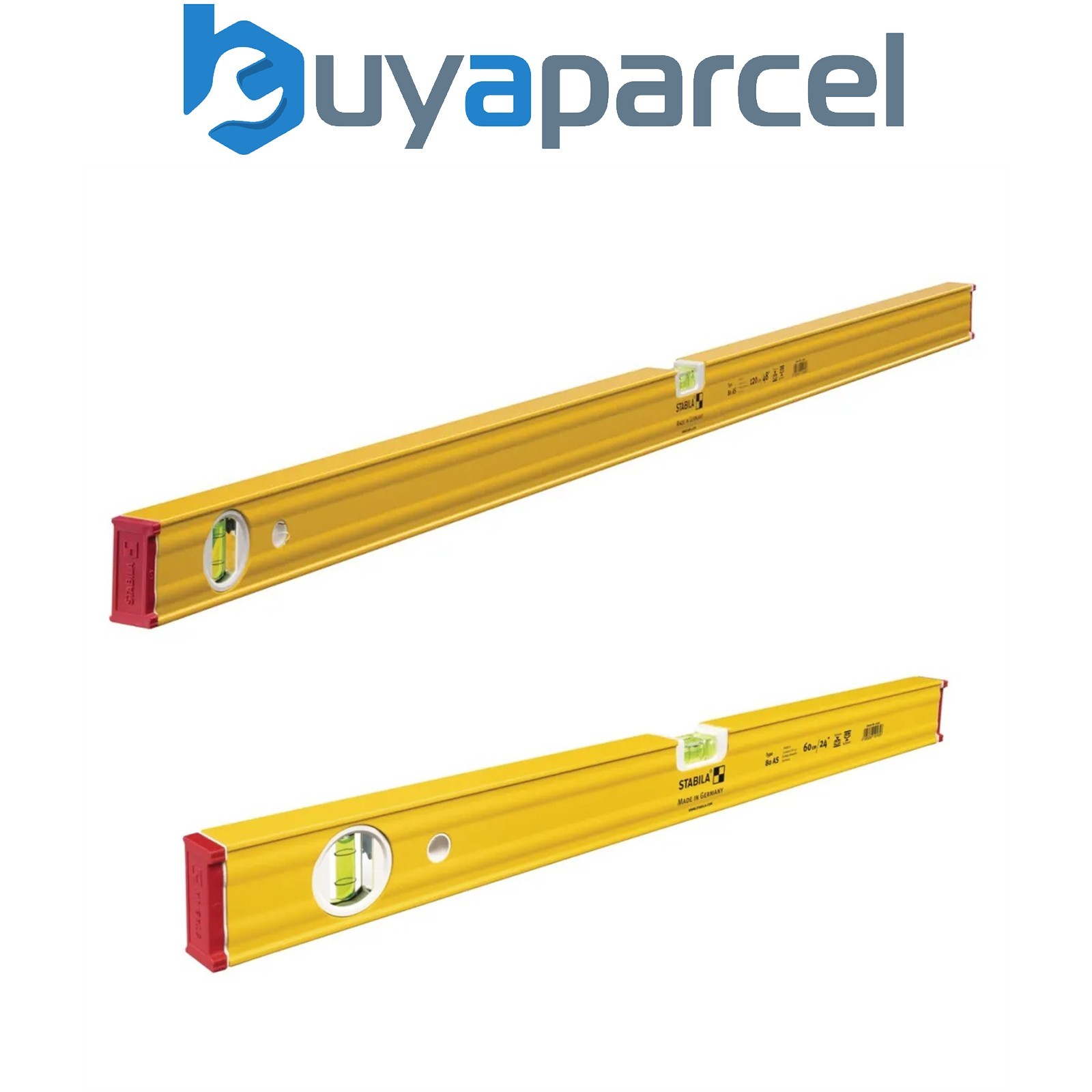 Stabila XMS26STABILA 80 AS 2 VIAL Spirit Level Twin Pack 60cm 2ft + 120cm 4ft