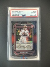 2022 Brock Purdy Chronicles Prizm Red Auto #22/30 Rookie PSA 10 Gem Mint RC