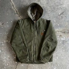 Carhartt J141 LOV green sierra hooded work wear jacket Medium