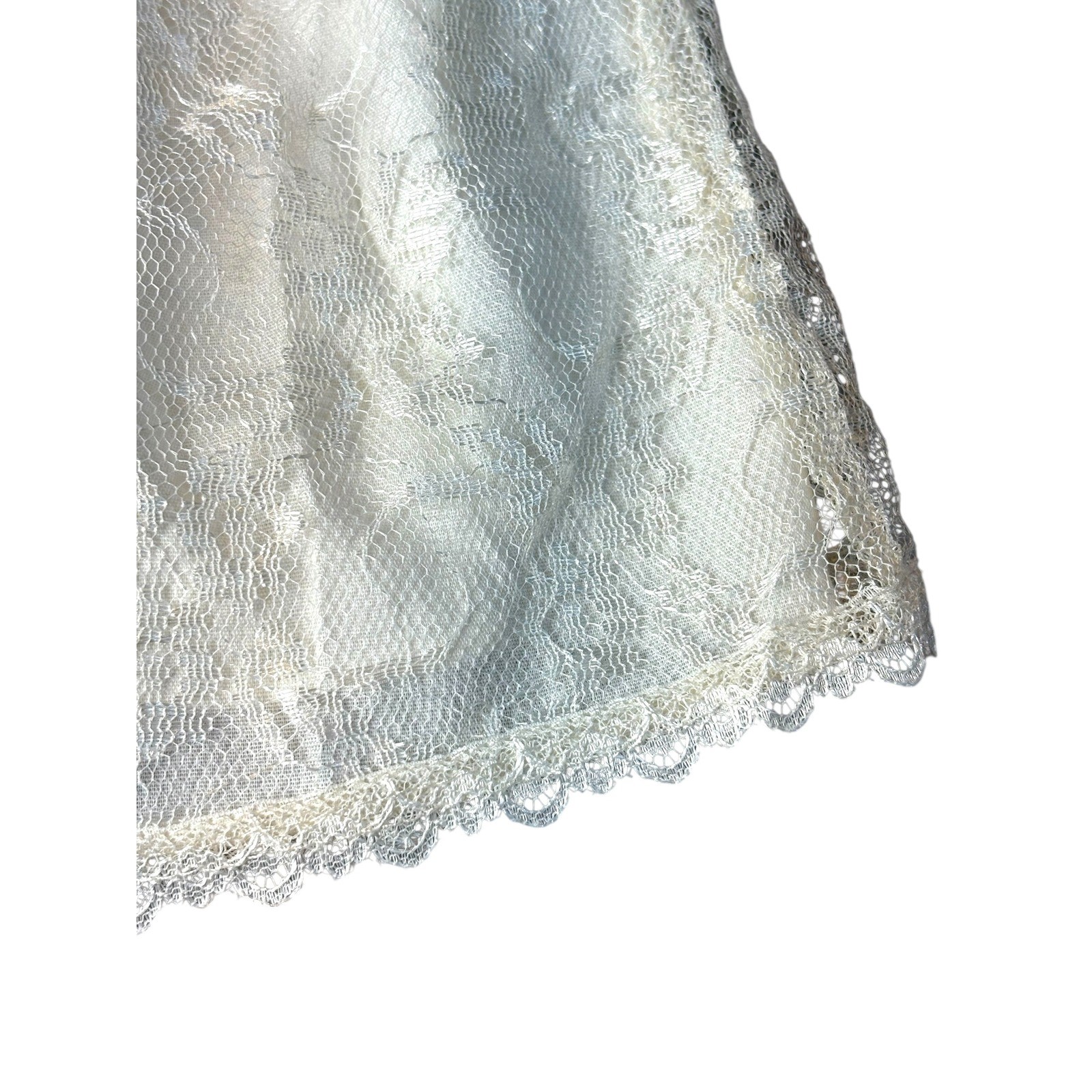 Vintage Brooke Lindsay Baby Dress Lace Ivory Pink Rose Ribbon Ruffles Size 6-9M