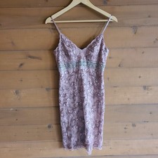 Vintage Sue Wong Dress Nocturne Pink Beaded Floral Scallop Bridal Prom Blush 2