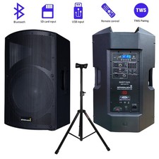 15" 4000W Peak Power TWS Bluetooth PA Speaker + Stand Mount Holder Duty Tripod