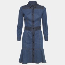 Alexander McQueen Blue Denim Buttoned Front Dress S