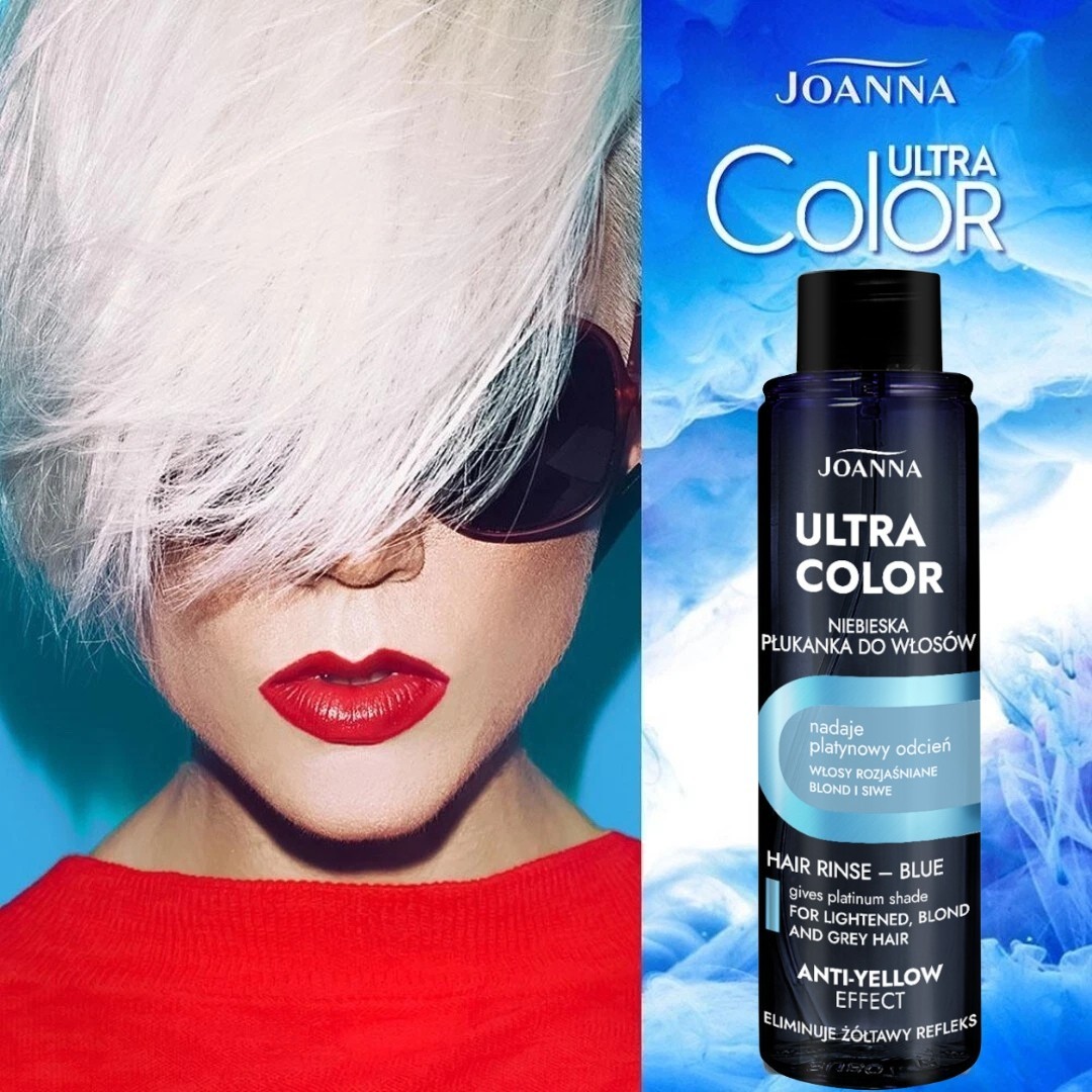 Joanna Blue Hair Rinse Eliminate Yellow Shade Ultra Color Blonde Grey Hair 150ml