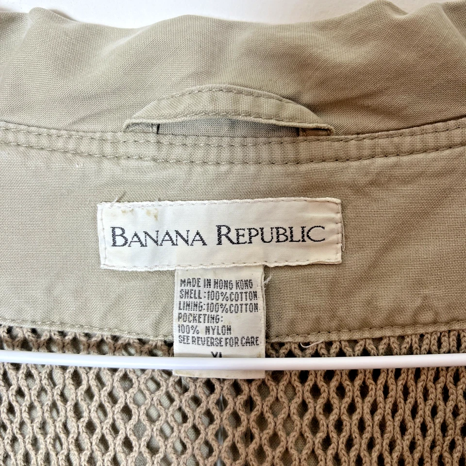 Banana Republic Bolsillo Safari Fotógrafo Senderismo Táctico Pesca Chaleco Talla XL Foto 3 de 4