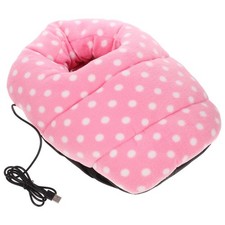 USB Foot Warmer Plush Heating Shoes Soft Pink Winter Feet Warming Cushion