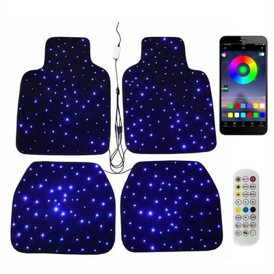 Starlight LED Car Floor Mats, 4pcs Shiny Starry Sky Star Light Floor Mats, Ap...